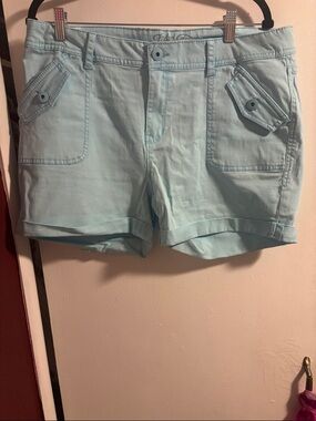 Faded Glory Light Aqua Women's Casual Denim-Style Shorts